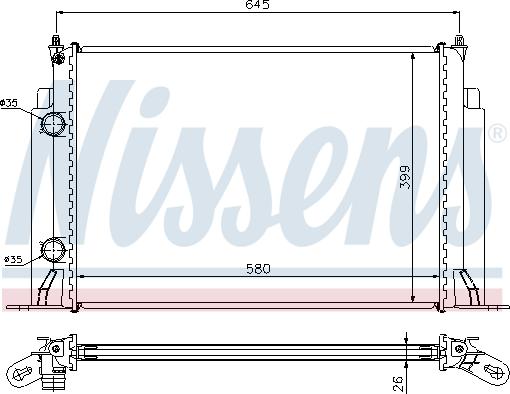 NISSENS 693518 - Radiatore, Raffreddamento motore www.autoricambi360.it