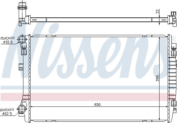 NISSENS 65303 - Radiatore, Raffreddamento motore www.autoricambi360.it