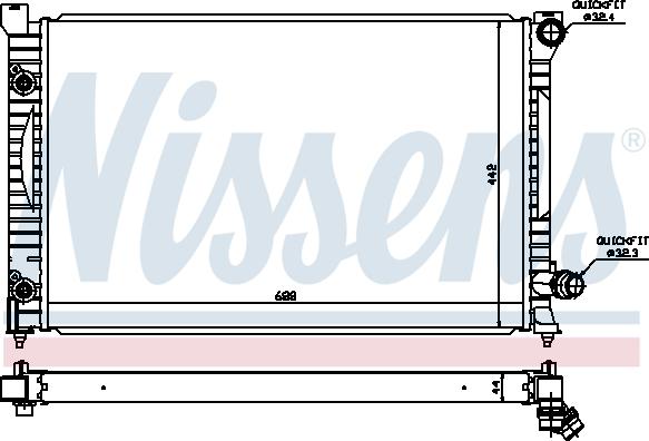 NISSENS 60424 - Radiatore, Raffreddamento motore www.autoricambi360.it