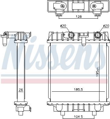 NISSENS 606644 - Radiatore, Raffreddamento motore www.autoricambi360.it