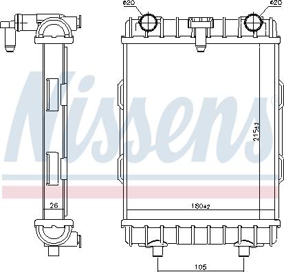 NISSENS 606645 - Radiatore, Raffreddamento motore www.autoricambi360.it