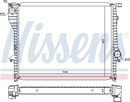 NISSENS 60638 - Radiatore, Raffreddamento motore www.autoricambi360.it