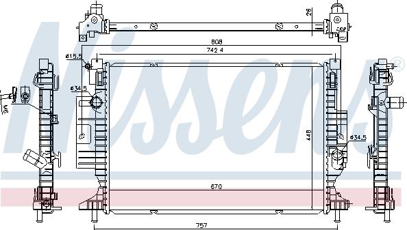 NISSENS 606215 - Radiatore, Raffreddamento motore www.autoricambi360.it