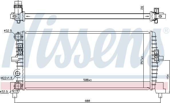 NISSENS 606239 - Radiatore, Raffreddamento motore www.autoricambi360.it