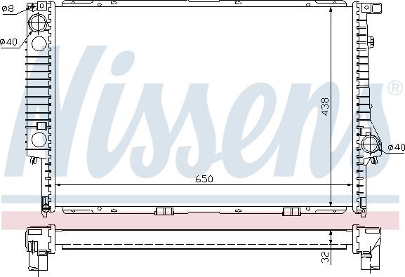 NISSENS 60622A - Radiatore, Raffreddamento motore www.autoricambi360.it