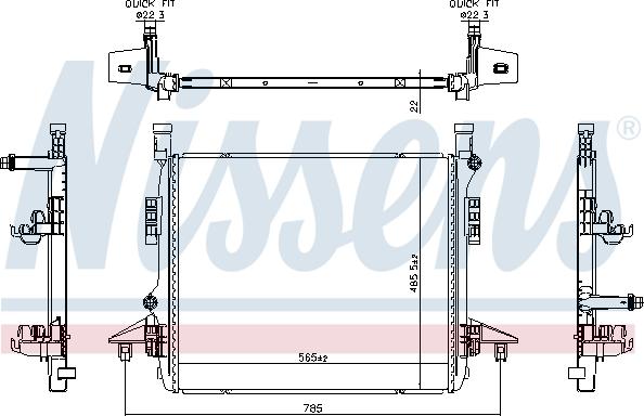 NISSENS 606780 - Radiatore, Raffreddamento motore www.autoricambi360.it