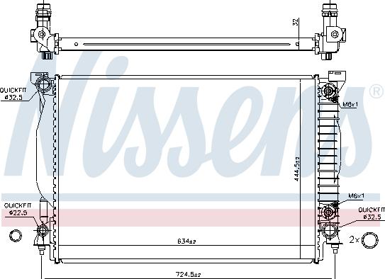 NISSENS 60307A - Radiatore, Raffreddamento motore www.autoricambi360.it