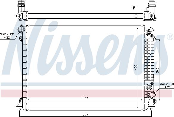NISSENS 60241 - Radiatore, Raffreddamento motore www.autoricambi360.it