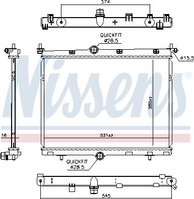 NISSENS 607030 - Radiatore, Raffreddamento motore www.autoricambi360.it