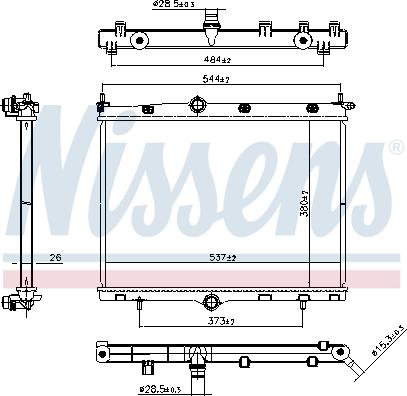 NISSENS 607246 - Radiatore, Raffreddamento motore www.autoricambi360.it