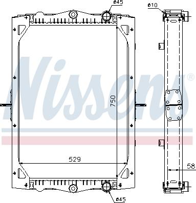 NISSENS 61444A - Radiatore, Raffreddamento motore www.autoricambi360.it