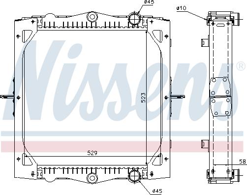 NISSENS 61445A - Radiatore, Raffreddamento motore www.autoricambi360.it