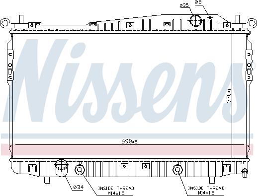 NISSENS  61629 - Radiatore, Raffreddamento motore www.autoricambi360.it