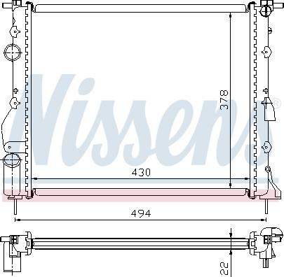 NISSENS 693325 - Radiatore, Raffreddamento motore www.autoricambi360.it