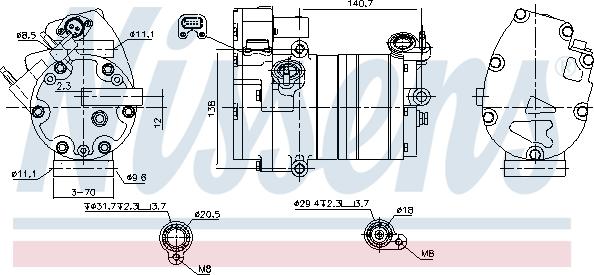 NISSENS 891070 - Compressore, Climatizzatore www.autoricambi360.it