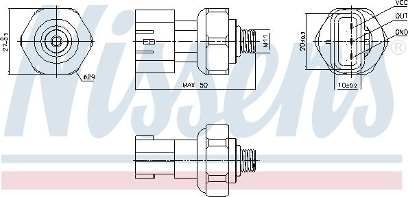 Nissens 301090 - Interruttore a pressione, Climatizzatore www.autoricambi360.it