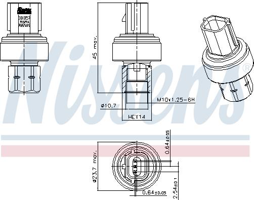 Nissens 301057 - Interruttore a pressione, Climatizzatore www.autoricambi360.it