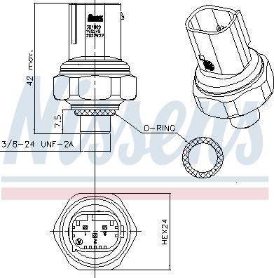 Nissens 301009 - Interruttore a pressione, Climatizzatore www.autoricambi360.it