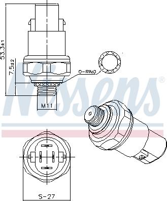 Nissens 301088 - Interruttore a pressione, Climatizzatore www.autoricambi360.it