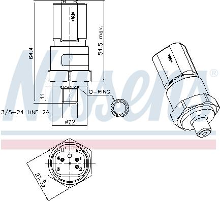 NISSENS 301029 - Interruttore a pressione, Climatizzatore www.autoricambi360.it