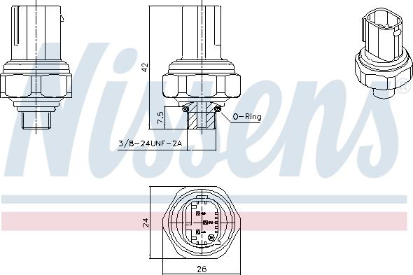 NISSENS 301070 - Interruttore a pressione, Climatizzatore www.autoricambi360.it
