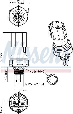 Nissens 301140 - Interruttore a pressione, Climatizzatore www.autoricambi360.it