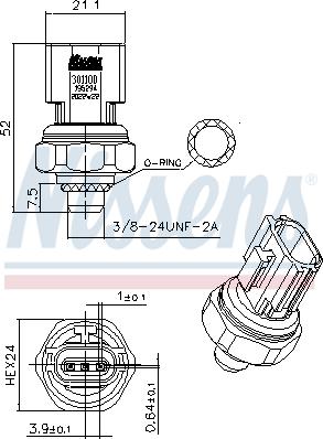 Nissens 301100 - Interruttore a pressione, Climatizzatore www.autoricambi360.it