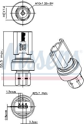 Nissens 301102 - Interruttore a pressione, Climatizzatore www.autoricambi360.it