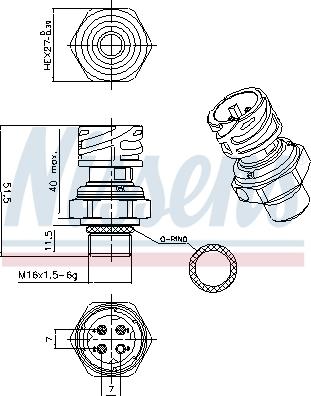 Nissens 301107 - Interruttore a pressione, Climatizzatore www.autoricambi360.it