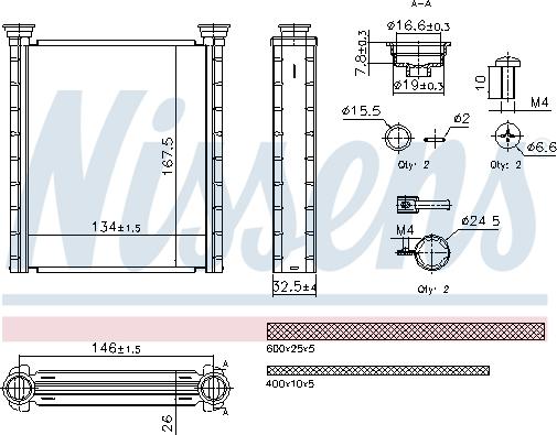 NISSENS 707280 - Scambiatore calore, Riscaldamento abitacolo www.autoricambi360.it