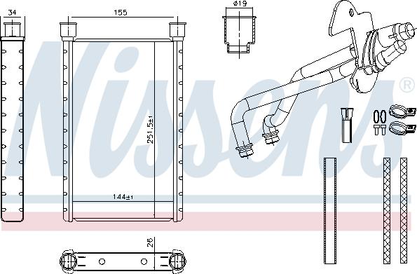 NISSENS 707282 - Scambiatore calore, Riscaldamento abitacolo www.autoricambi360.it