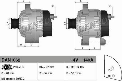 Denso DAN1062 - Alternatore www.autoricambi360.it