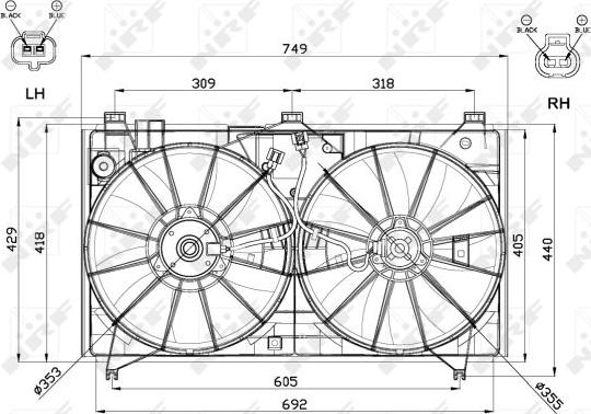 NRF 47566 - Ventola, Raffreddamento motore www.autoricambi360.it