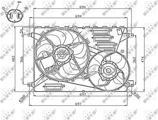 NRF 47754 - Ventola, Raffreddamento motore www.autoricambi360.it
