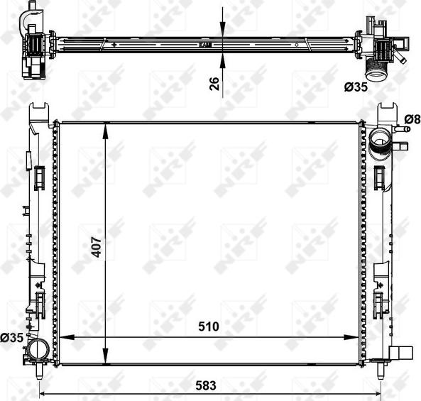NRF 58443 - Radiatore, Raffreddamento motore www.autoricambi360.it