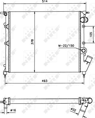 NRF 58105 - Radiatore, Raffreddamento motore www.autoricambi360.it