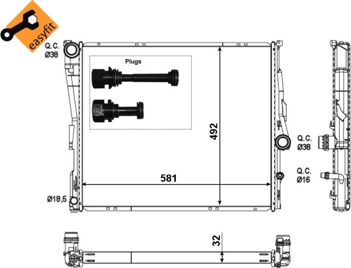 NRF 53117 - Radiatore, Raffreddamento motore www.autoricambi360.it