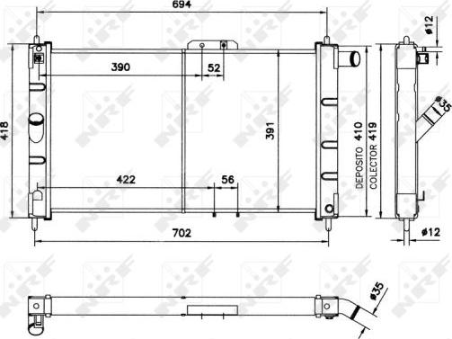 NRF 52055 - Radiatore, Raffreddamento motore www.autoricambi360.it