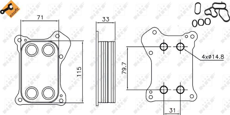 NRF 31167 - Radiatore olio, Olio motore www.autoricambi360.it