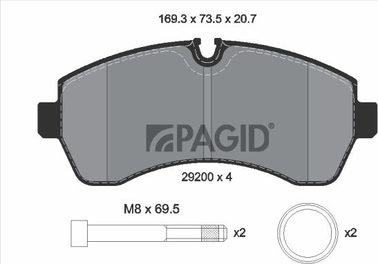 Pagid T5171N - Kit pastiglie freno, Freno a disco www.autoricambi360.it