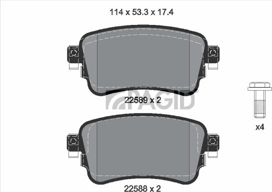 Pagid T2665N - Kit pastiglie freno, Freno a disco www.autoricambi360.it