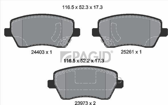 Pagid T2087N - Kit pastiglie freno, Freno a disco www.autoricambi360.it