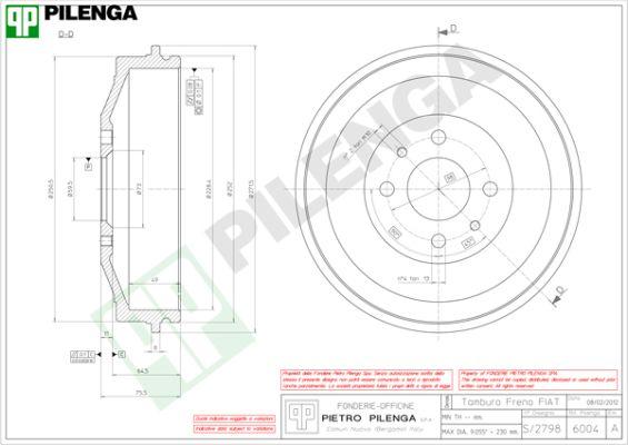 Pilenga 6004 - Tamburo freno www.autoricambi360.it