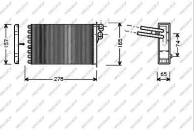Prasco AD017H002 - Scambiatore calore, Riscaldamento abitacolo www.autoricambi360.it