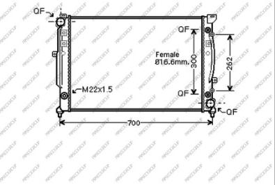 Prasco AD017R017 - Radiatore, Raffreddamento motore www.autoricambi360.it