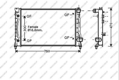 Prasco AD032R018 - Radiatore, Raffreddamento motore www.autoricambi360.it