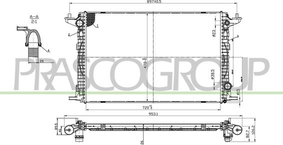 Prasco AD026R004 - Radiatore, Raffreddamento motore www.autoricambi360.it