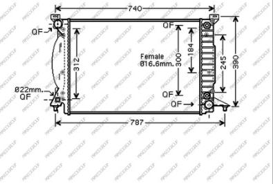 Prasco AD022R015 - Radiatore, Raffreddamento motore www.autoricambi360.it