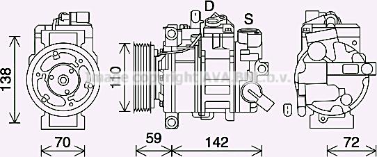 Prasco AIK411 - Compressore, Climatizzatore www.autoricambi360.it