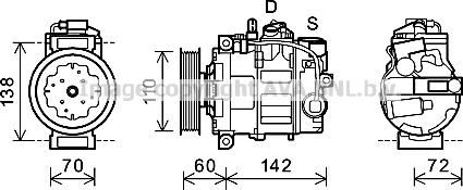 Prasco AIK344 - Compressore, Climatizzatore www.autoricambi360.it